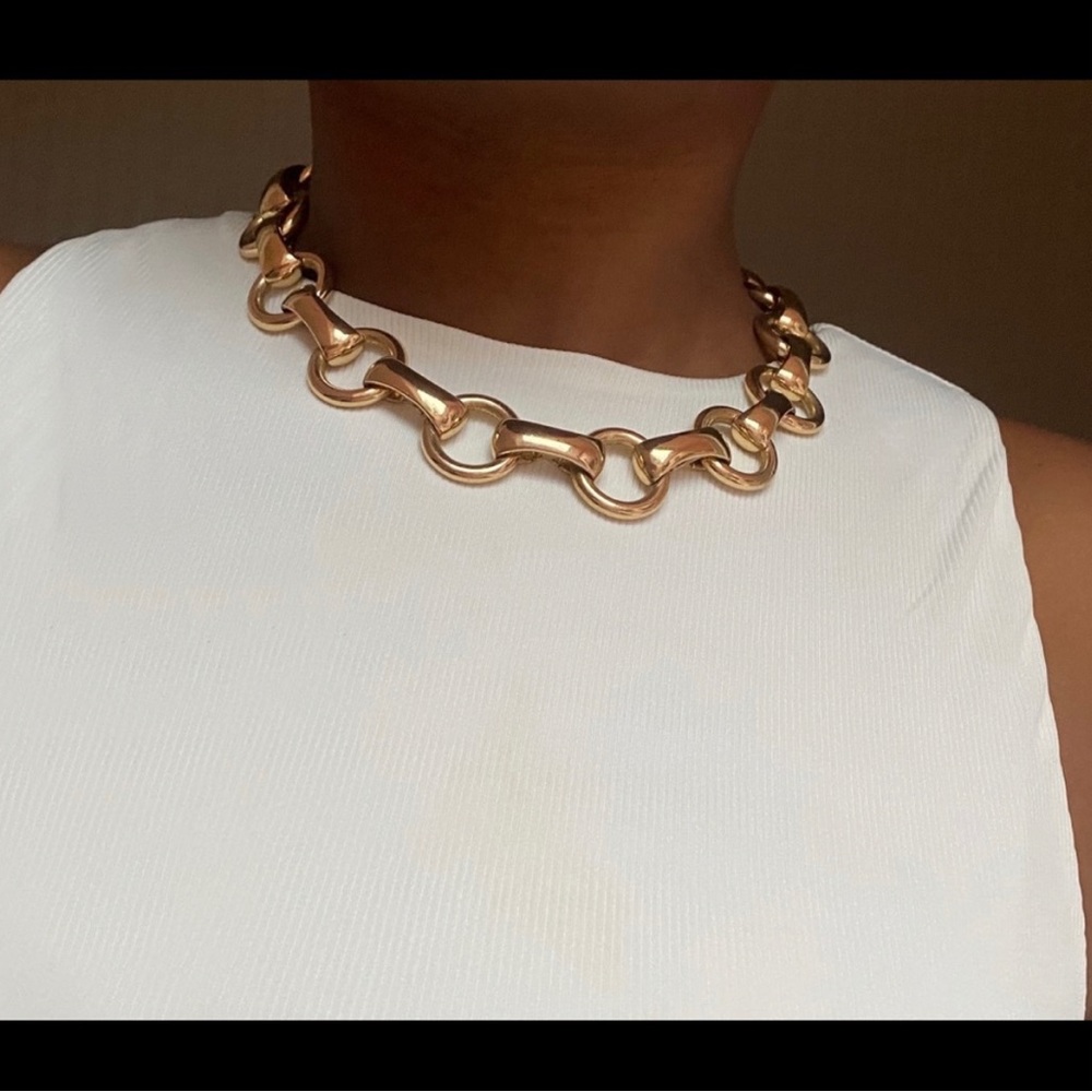 Chunky chain link choker necklace
